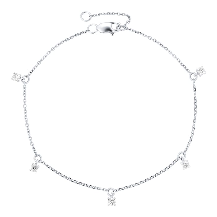 Goldsmiths 9ct White Gold 0.25ct Diamond Dangle Bracelet