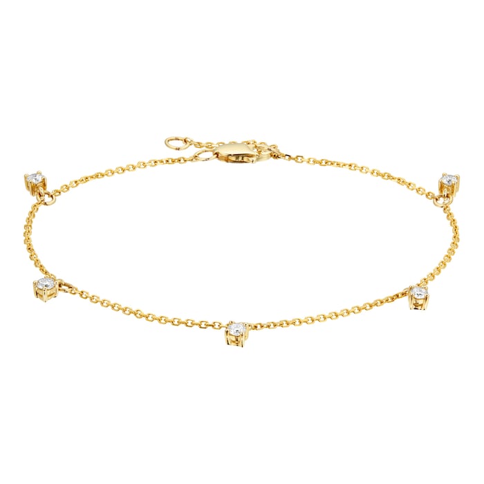 Goldsmiths 9ct Yellow Gold 0.25ct Diamond Dangle Bracelet
