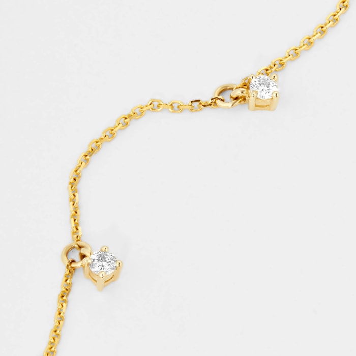 Goldsmiths 9ct Yellow Gold 0.25ct Diamond Dangle Bracelet