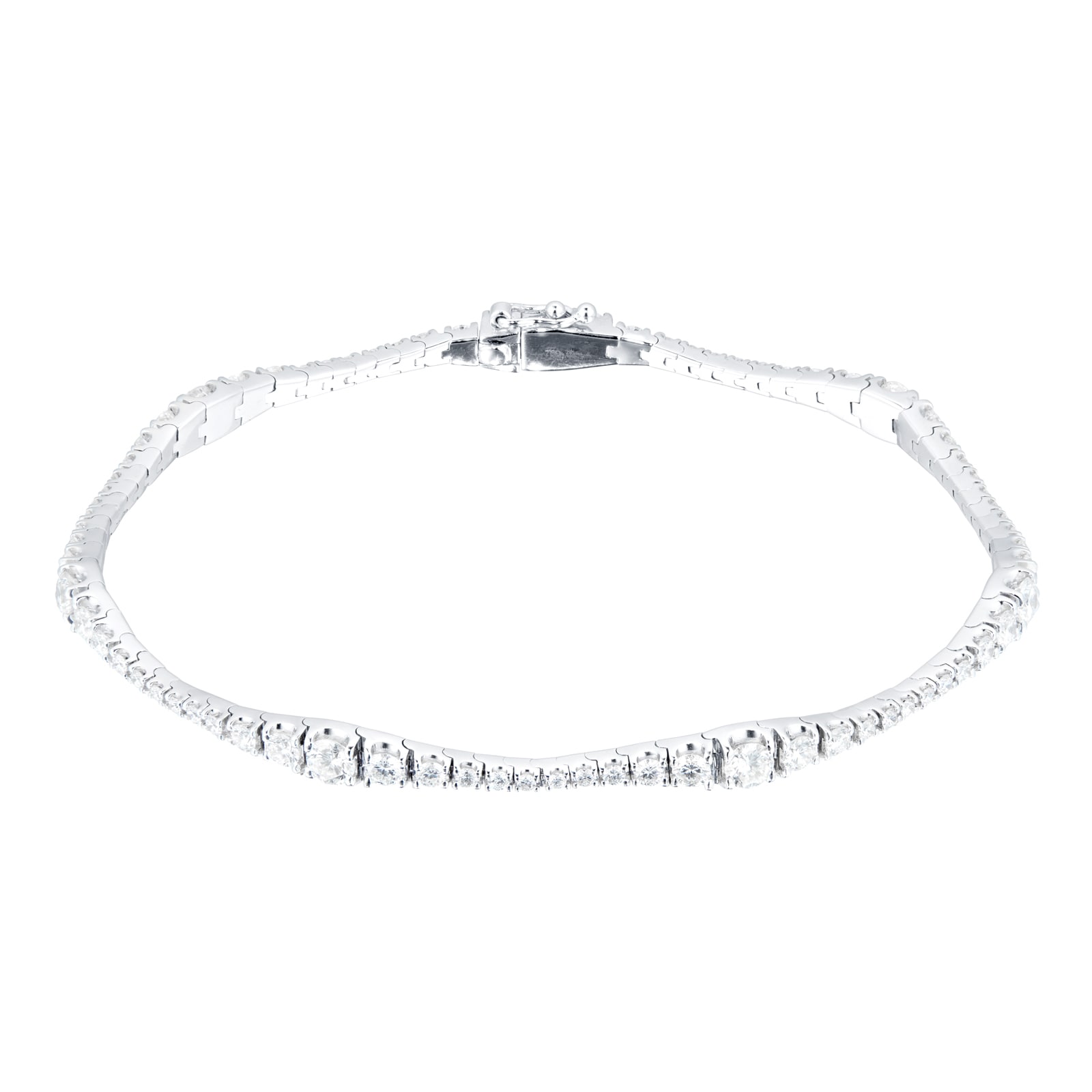 Goldsmiths 18ct White Gold 2.73ct Diamond Fancy Line Bracelet Goldsmiths 18ct White Gold 2.73ct Diamond Fancy Line Bracelet