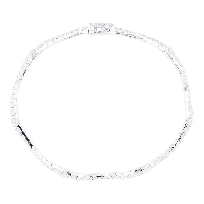 Goldsmiths 18ct White Gold 2.73ct Diamond Fancy Line Bracelet