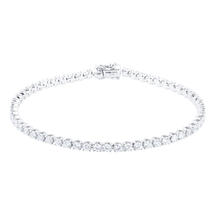 Goldsmiths 18ct White Gold 4.00ct Diamond Classic Line Bracelet