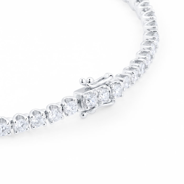 Goldsmiths 18ct White Gold 4.00ct Diamond Classic Line Bracelet