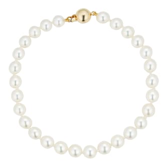 Mappin & Webb 18ct Yellow Gold 6.5 x 7.0mm Grade AAA Akoya Bracelet