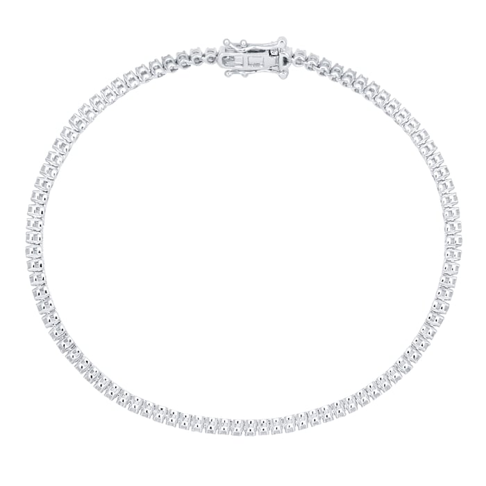 Goldsmiths 9ct White Gold 1cttw Line Bracelet