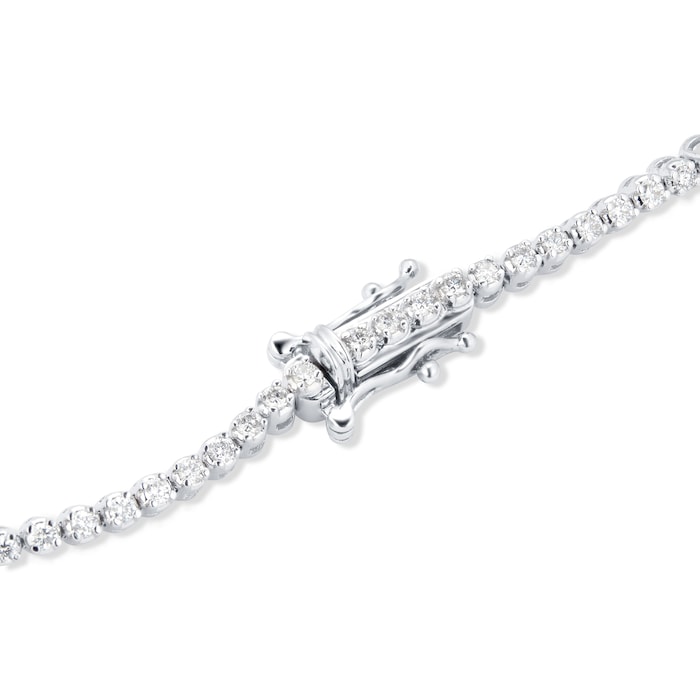 Goldsmiths 9ct White Gold 1cttw Line Bracelet