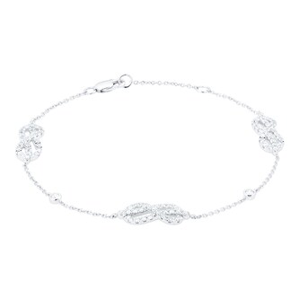 Goldsmiths 18ct White Gold 0.60cttw Diamond Knot Infinity Station Bracelet Goldsmiths 18ct White Gold 0.60cttw Diamond Knot Infinity Station Bracelet