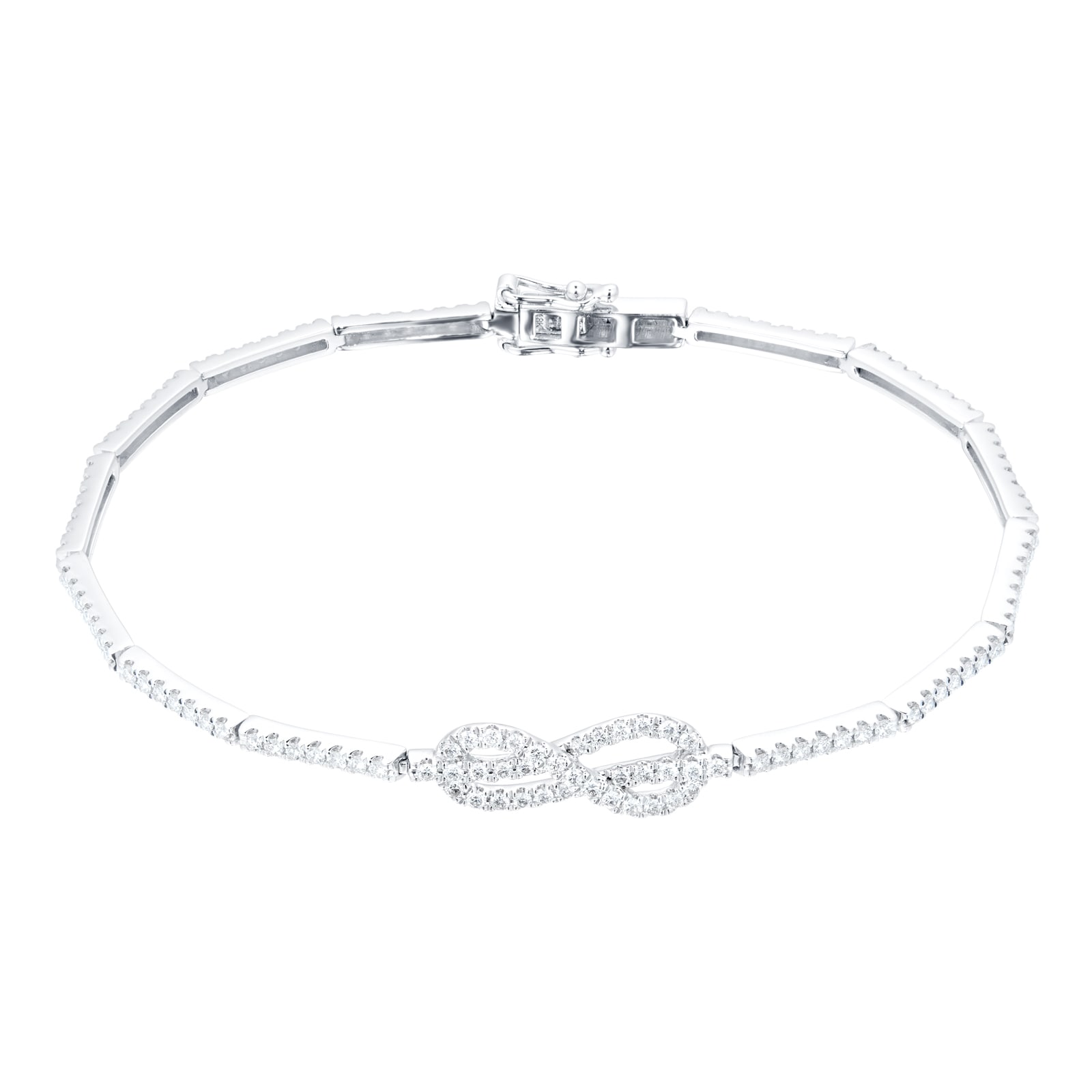 18ct White Gold 1.00ct Knot Infinity Bracelet