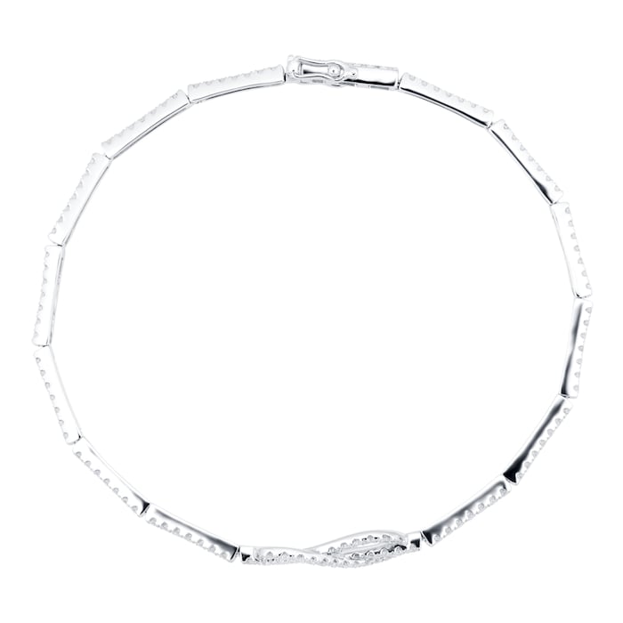 Goldsmiths 18ct White Gold 1.00ct Knot Infinity Bracelet BA4077DH18KW ...