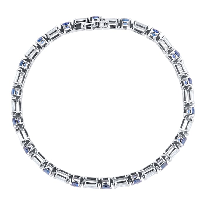 Mappin & Webb 18ct White Gold 5.40ct Baguette Diamond & 6.00ct Sapphire Bracelet