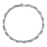 Mappin & Webb 18ct White Gold 5.40ct Baguette Diamond & 6.00ct Sapphire Bracelet