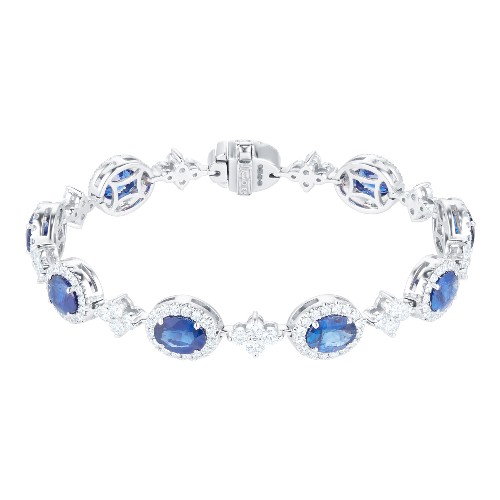 Mappin & Webb 18ct White Gold 4.00ct Diamond & 8.75ct Sapphire Bracelet ...