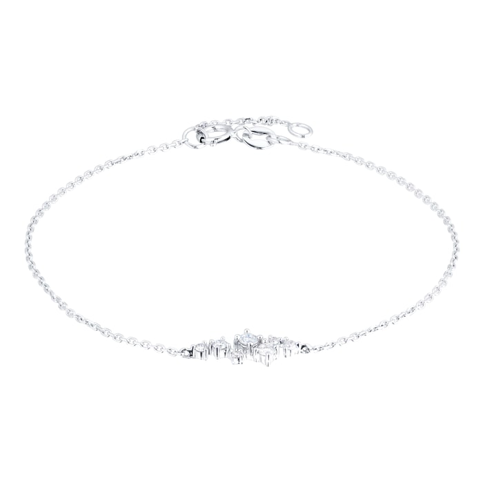 Goldsmiths 9ct White Gold 0.15ct Diamond Scatter Bracelet