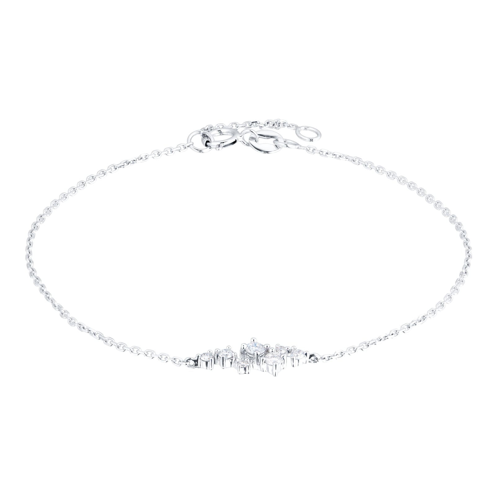 Goldsmiths 9ct White Gold 0.15ct Scatter Bracelet BA4171D69KW | Goldsmiths