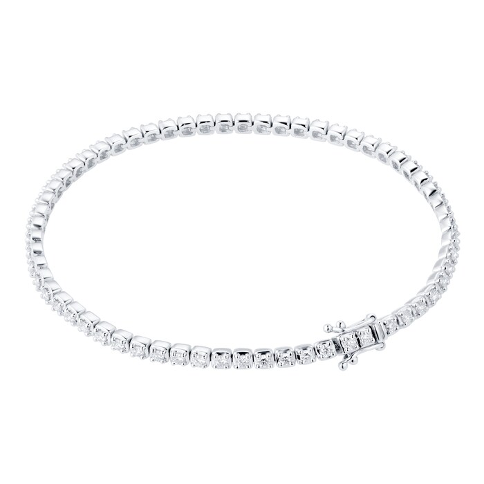 Goldsmiths 9ct White Gold 1.50cttw Diamond Bracelet