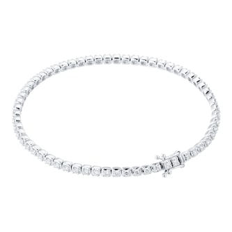 Goldsmiths 9ct White Gold 1.50cttw Diamond Bracelet