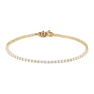 Mappin & Webb 18ct Yellow Gold 2cttw Diamond Tennis Bracelet