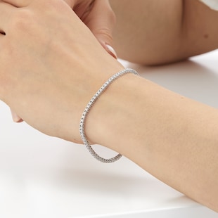 Goldsmiths 18ct White Gold 1ct Diamond Line Bracelet