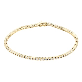 Goldsmiths 18ct Yellow Gold 1.00cttw Diamond Line Bracelet