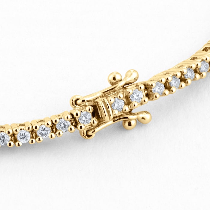 Goldsmiths 18ct Yellow Gold 1.00cttw Diamond Line Bracelet