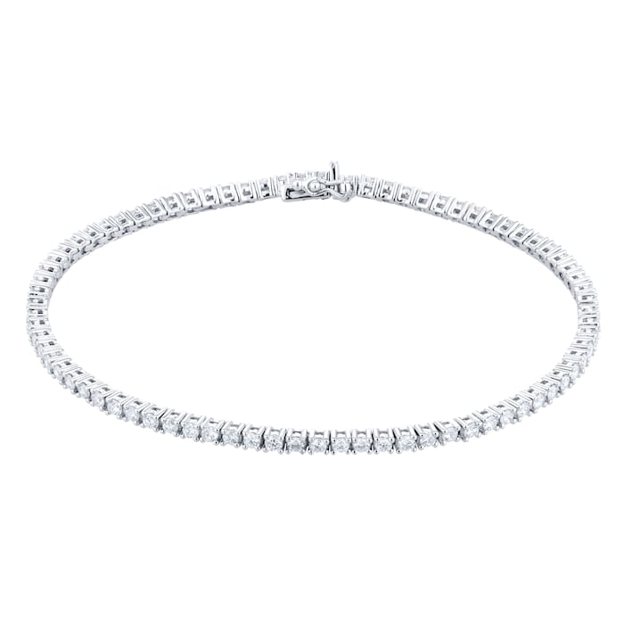 Goldsmiths 18ct White Gold 2.00cttw Diamond Line Bracelet