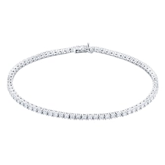 Goldsmiths 18ct White Gold 2.00cttw Diamond Line Bracelet