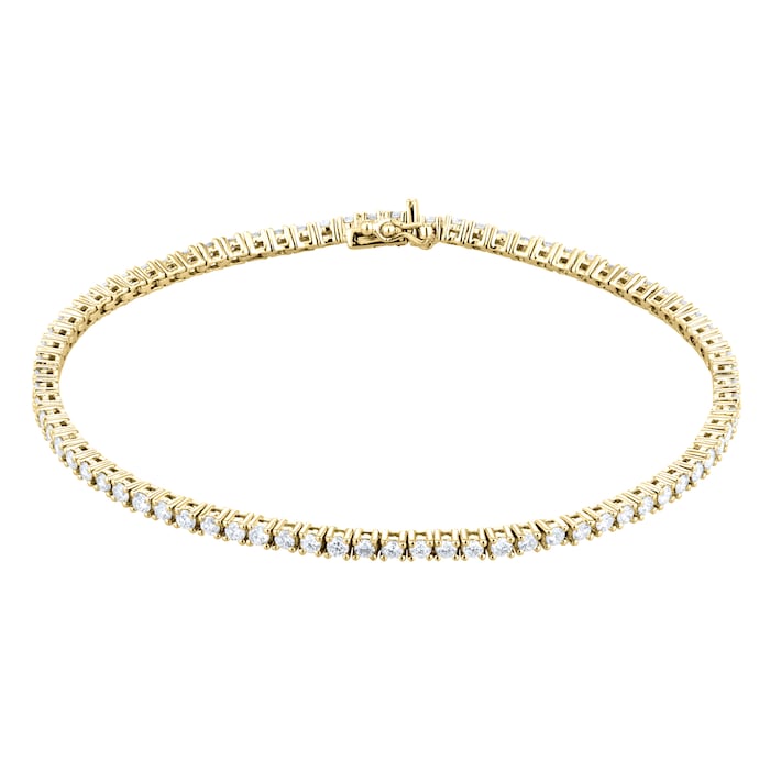 Goldsmiths 18ct Yellow Gold 2.00cttw Diamond Line Bracelet