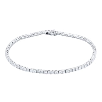 Goldsmiths 18ct White Gold 3.00cttw Diamond Line Bracelet