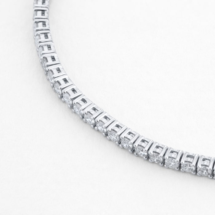 Goldsmiths 18ct White Gold 3.00cttw Diamond Line Bracelet