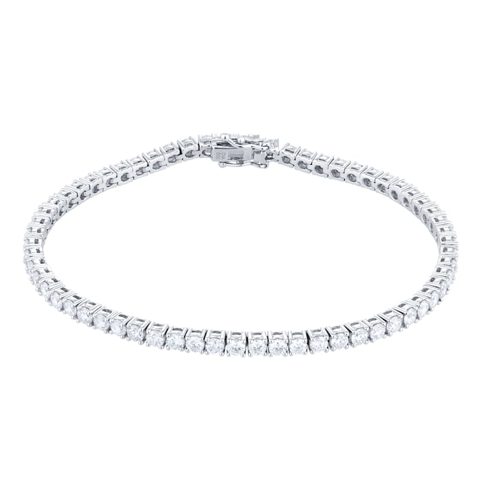 Goldsmiths 18ct White Gold 5.00cttw Diamond Line Bracelet