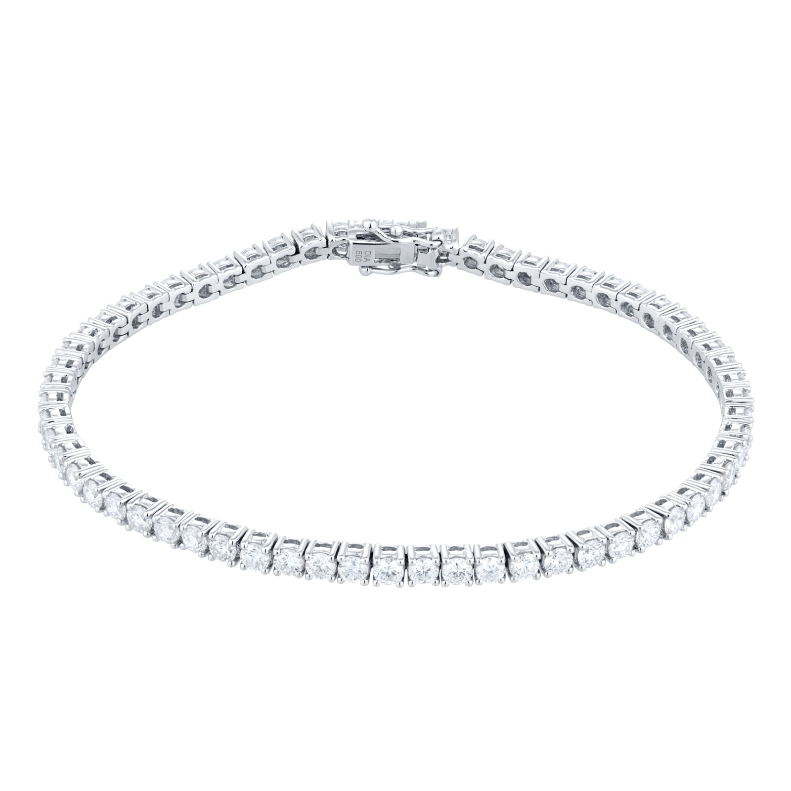Goldsmiths 18ct White Gold 5.00cttw Diamond Line Bracelet