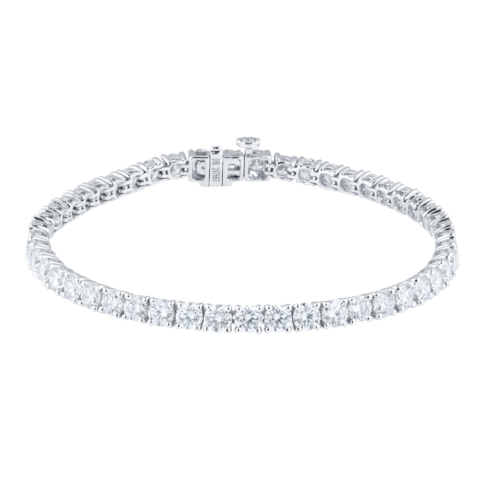 18ct White Gold 8cttw Diamond Tennis Bracelet