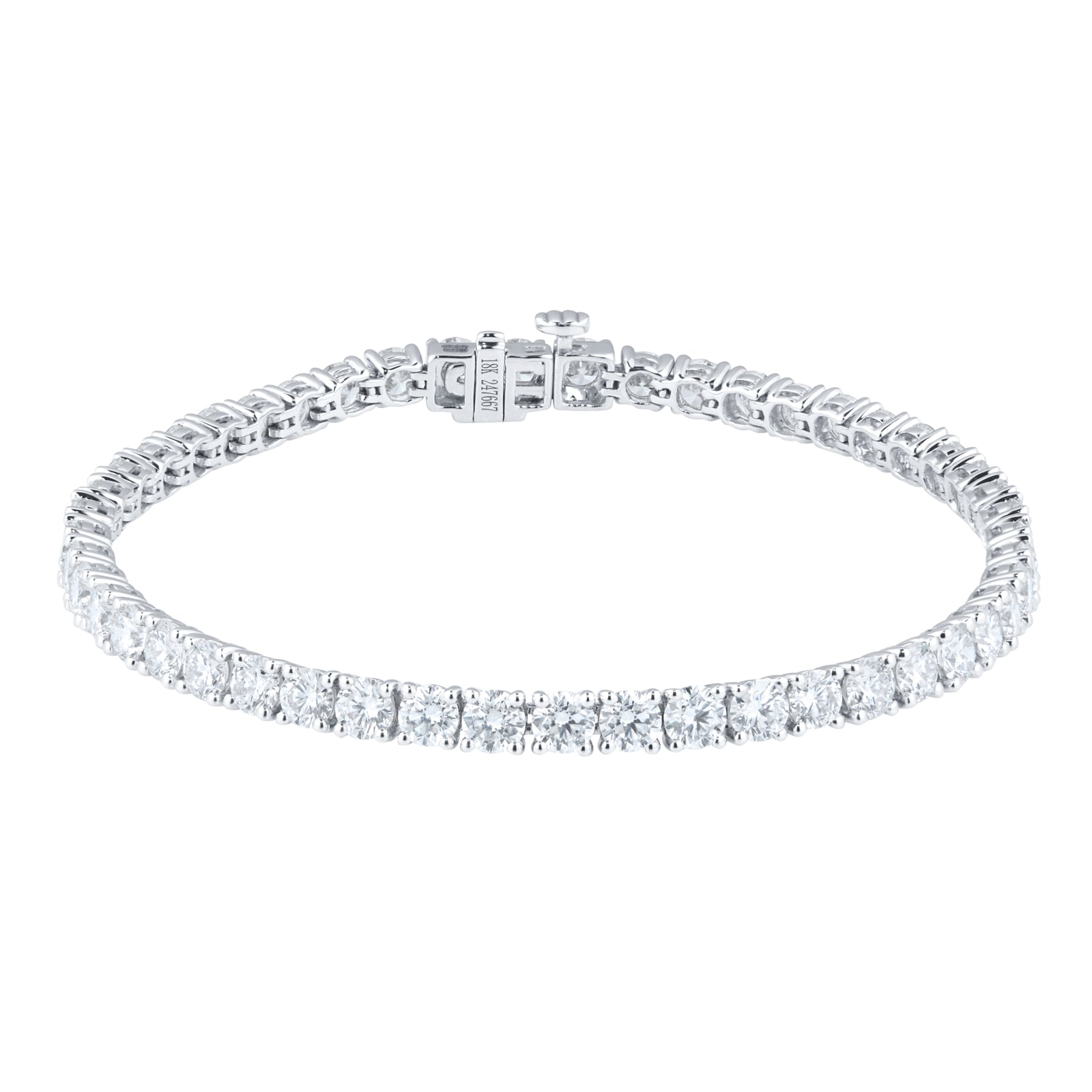 Mappin & Webb 18ct White Gold 8cttw Diamond Tennis Bracelet