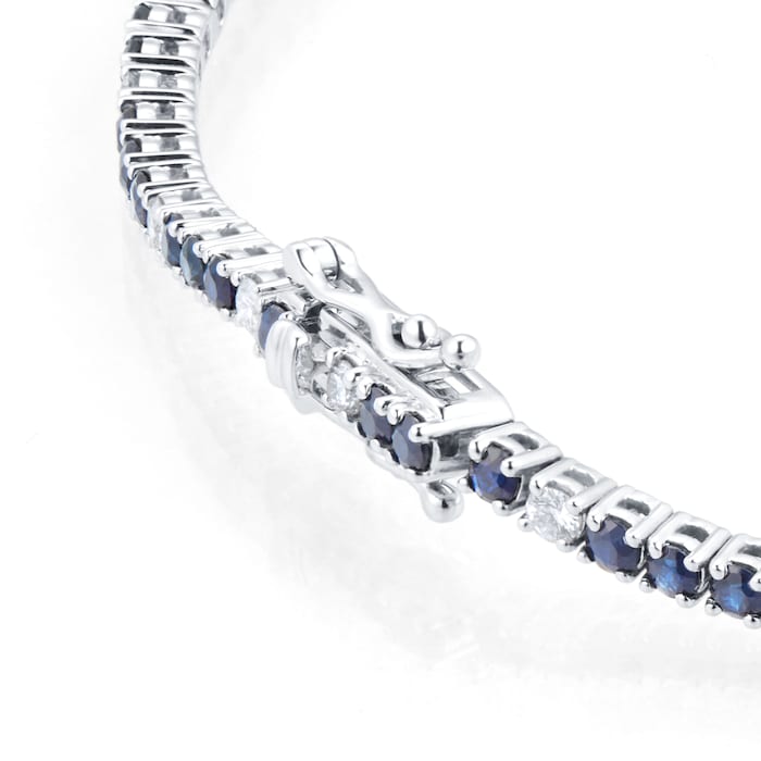Goldsmiths 18ct White Gold Sapphire & Diamond Bracelet