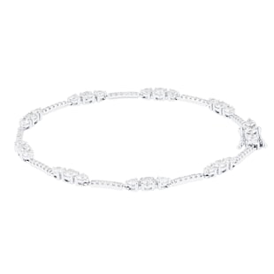 Mappin & Webb 18ct White Gold 3.80cttw Diamond Graduated Tennis Bracelet