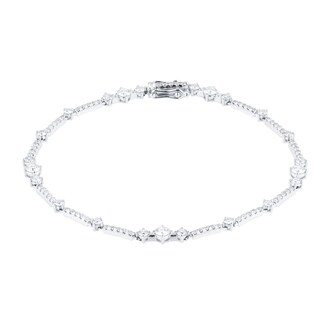 Goldsmiths 18ct White Gold 2.00cttw Diamond Linear Line Bracelet Goldsmiths 18ct White Gold 2.00cttw Diamond Linear Line Bracelet