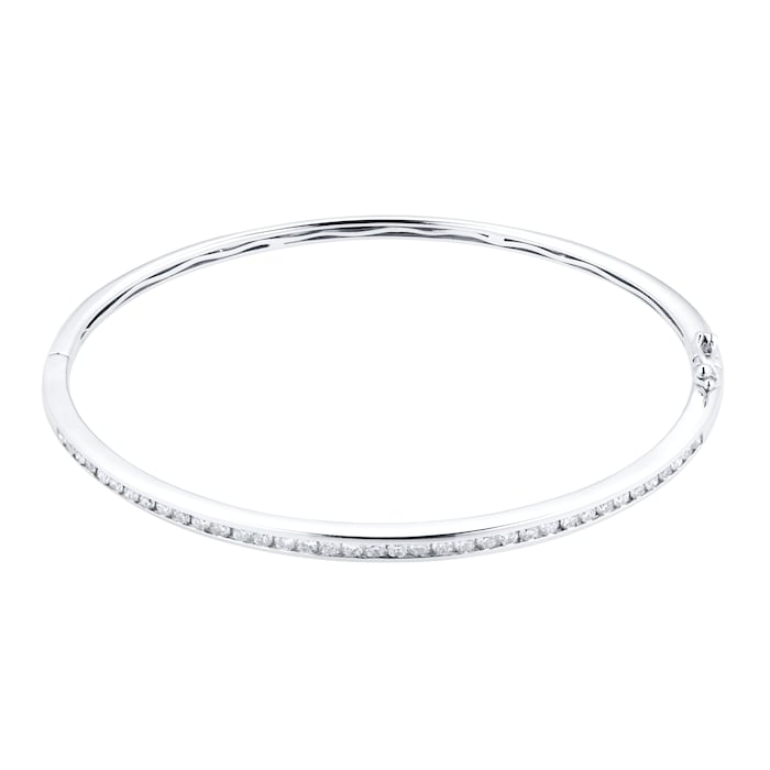 Goldsmiths 18ct White Gold Diamond Channel Set Bangle