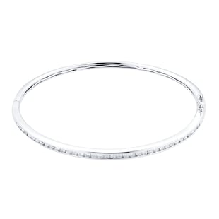 Goldsmiths 18ct White Gold Diamond Channel Set Bangle