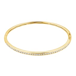 12110979 - 18ct Yellow Gold 1.00cttw Diamond Channel Set Bangle