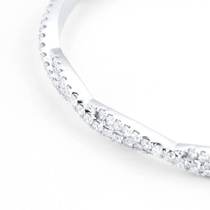 Goldsmiths 18ct White Gold Diamond Twist Bangle