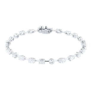 Mappin & Webb 18ct White Gold 5.87cttw Diamond Fancy Shape Bar Bracelet