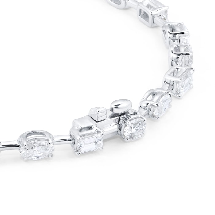 Mappin & Webb 18ct White Gold 5.87cttw Diamond Fancy Shape Bar Bracelet