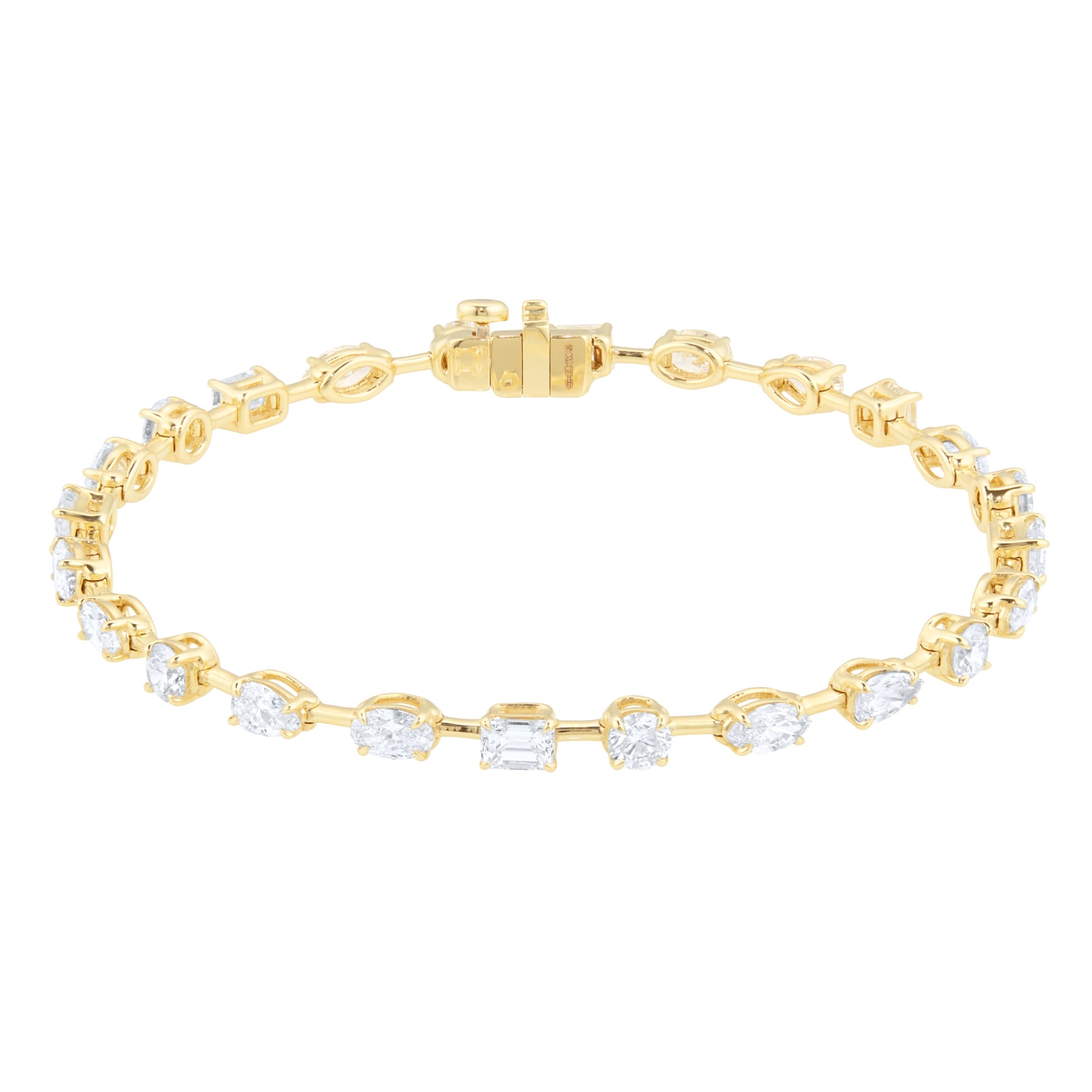 Mappin & Webb 18ct Yellow Gold 5.84cttw Diamond Fancy Shape Bar Bracelet Mappin & Webb 18ct Yellow Gold 5.84cttw Diamond Fancy Shape Bar Bracelet