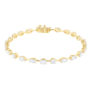 Mappin & Webb 18ct Yellow Gold 5.87cttw Diamond Fancy Shape Bar Bracelet