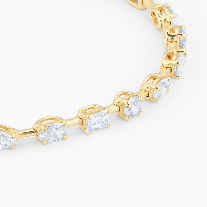 Mappin & Webb 18ct Yellow Gold 5.87cttw Diamond Fancy Shape Bar Bracelet