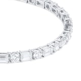 Mappin & Webb 18ct White Gold 11.60cttw Brilliant and Emerald Cut Diamond Line Bracelet