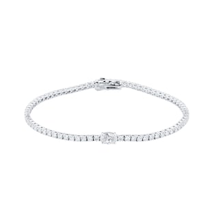 Mappin & Webb 18ct White Gold 2.90cttw Oval Cut Diamond Tennis Bracelet