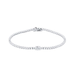 12110990 - 18ct White Gold 2.90cttw Oval Cut Diamond Tennis Bracelet