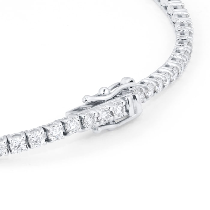 Mappin & Webb 18ct White Gold 2.90cttw Oval Cut Diamond Tennis Bracelet