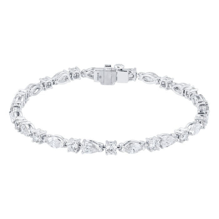 Mappin & Webb 18ct White Gold 5.69cttw Mixed Cut Diamond Line Bracelet